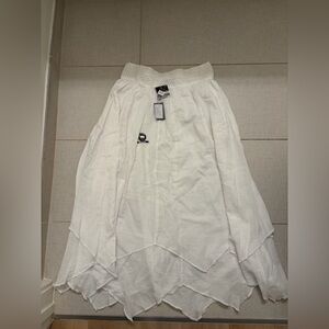 Blanc Du Nil Cotton Midi Skirt Size M/L